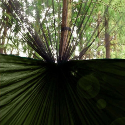 Hamaka s moskytiérou + stříška 260x140 cm, zelená SPRINGOS KONGO