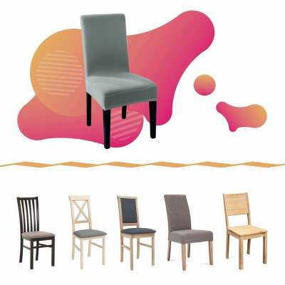 Potah na židli elastický, šedý, maroko SPRINGOS SPANDEX