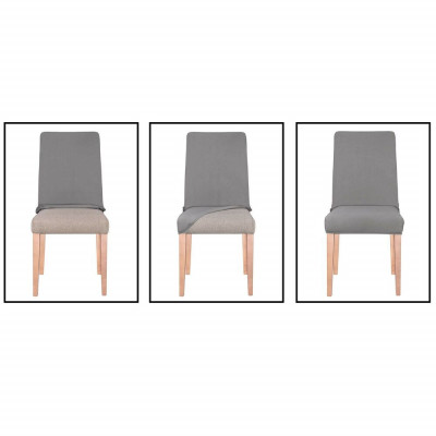 Potah na židli elastický, tmavě šedá kostka SPRINGOS SPANDEX PREMIUM