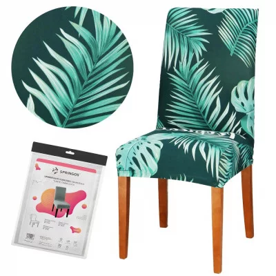 Potah na židli elastický, zelený tropical SPRINGOS SPANDEX