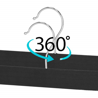 Dřevěná ramínka s klipy 33 cm, černá, 2ks SPRINGOS HG0064