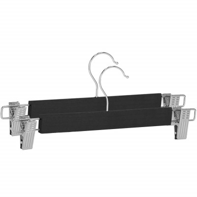 Dřevěná ramínka s klipy 33 cm, černá, 2ks SPRINGOS HG0064