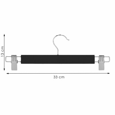 Dřevěná ramínka s klipy 33 cm, černá, 2ks SPRINGOS HG0064