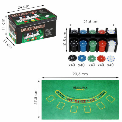 Poker set Texas Holdem 200 žetonů SPRINGOS KG0021