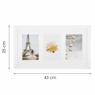 Fotorámeček na 3 fotky, 43x25 cm, bílý SPRINGOS PF0025