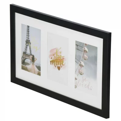 Fotorámeček na 3 fotky, 43x25 cm, černý SPRINGOS PF0026