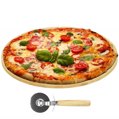 Servírovací prkénko a krájecí kolečko na pizzu SPRINGOS KI0112