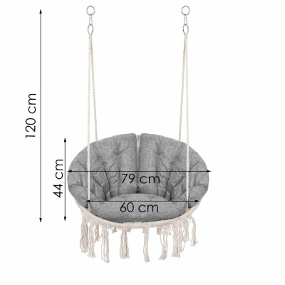 Zahradní houpačka s polštářem 60 cm, krémová SPRINGOS SPR0043