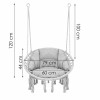 Zahradní houpačka s polštářem 60 cm, světle šedá SPRINGOS SPR0045