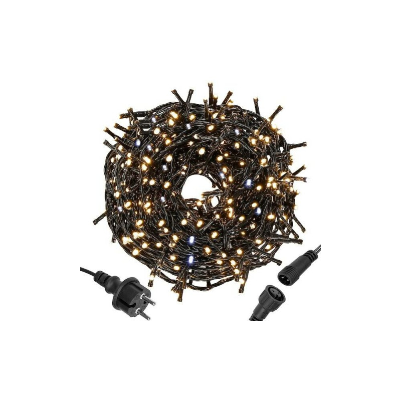 LED světelný řetěz - 61,5m, 1000LED, IP44, teplá bílá + záblesky LED světelný řetěz - 61,5m, 1000LED, IP44, teplá bílá + záblesky