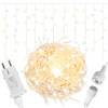 LED světelný závěs Rampouchy - 22,5m, 500LED, IP44, teplá + studená bílá + záblesky