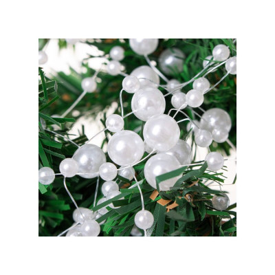 Vánoční Girlanda s malými perlami - 5m, bílá