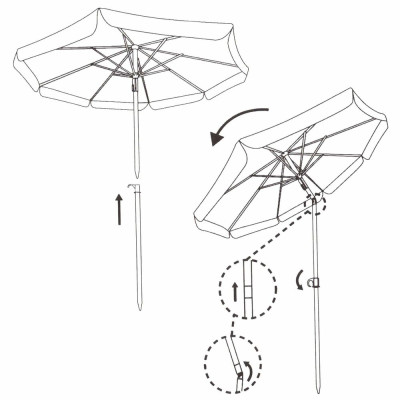 Zahradní slunečník 160 cm, modrý SPRINGOS VIVA BU0022