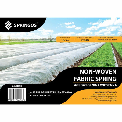 Netkaná agrotextilie 1,6m x 10m, standard, bílá SPRINGOS AG0013