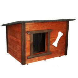 Dřevěná bouda pro psa 66x51x51 cm, mahagon SPRINGOS DH002