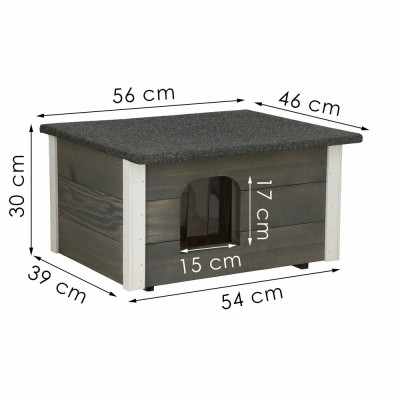 Dřevěná bouda pro psa 54x39x30 cm, šedá SPRINGOS DH001