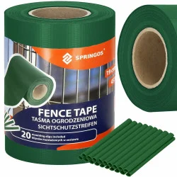 Stínící plotová páska 19cm x 35m SPRINGOS FN0008 zelená