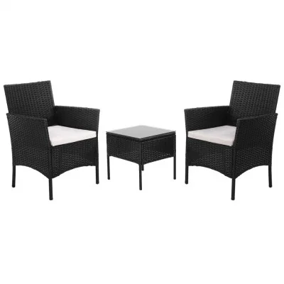 Ratanový set zahradního nábytku, černý SPRINGOS ALABAMA 2