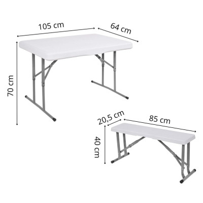 Pivní set pro 6 osob 105x65 cm SPRINGOS GF0096 bílý