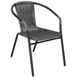 Zahradní ratanové křeslo SPRINGOS BISTRO GF1022 šedé