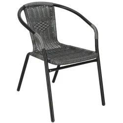 Zahradní ratanové křeslo SPRINGOS BISTRO GF1022 šedé