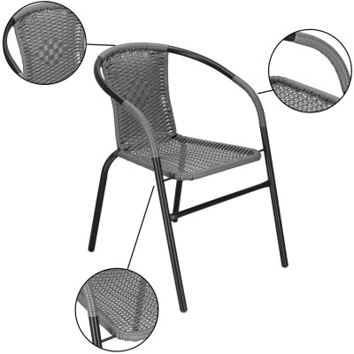 Zahradní ratanové křeslo SPRINGOS BISTRO GF1022 šedé