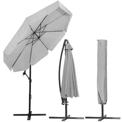 Zahradní slunečník 290 cm, světle šedý SPRINGOS CASABLANCA GU0042