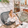Ratanová zahradní pohovka černá SPRINGOS LOA GF0088