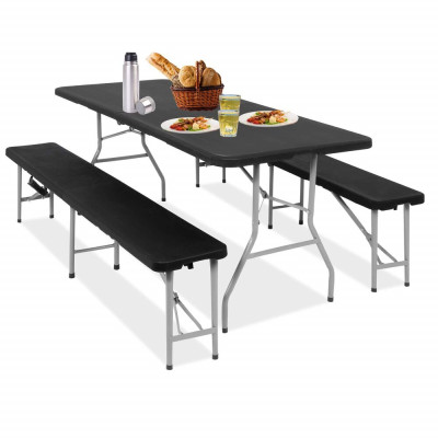Pivní set pro 8 osob 180x75 cm SPRINGOS GF0098 černý