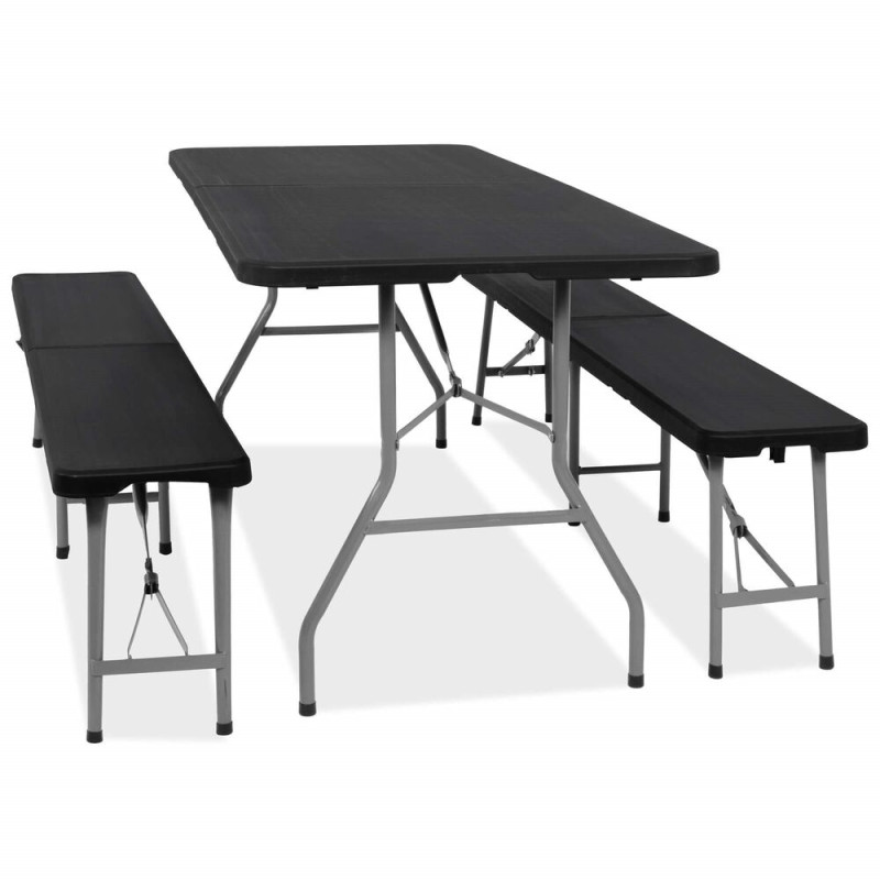 Pivní set pro 8 osob 180x75 cm SPRINGOS GF0098 černý Pivní set pro 8 osob 180x75 cm SPRINGOS GF0098 černý