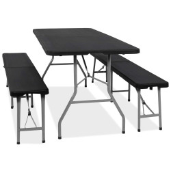 Pivní set pro 8 osob 180x75 cm SPRINGOS GF0098 černý