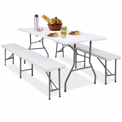 Pivní set pro 8 osob 180x75 cm SPRINGOS GF0099 bílý