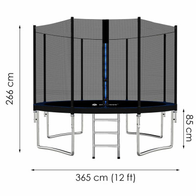 Trampolína SPRINGOS 366 cm s ochrannou sítí + žebřík