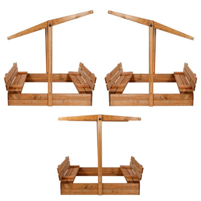 Dětské pískoviště se stříškou 120x120 cm SPRINGOS + plachta a podložka