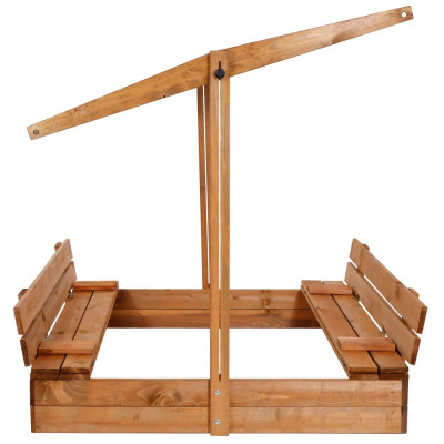 Dětské pískoviště se stříškou 120x120 cm SPRINGOS + plachta a podložka