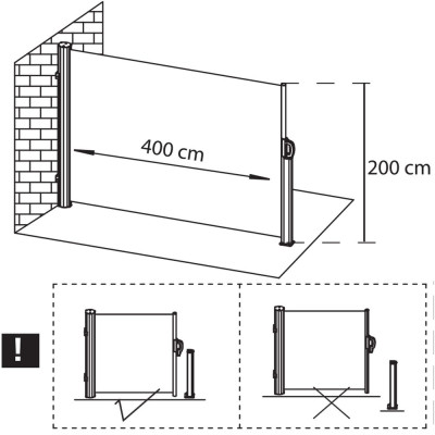 Boční výsuvná markýza 400x200 cm SPRINGOS AW0008 antracitová