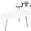 Konferenční stolek oválný 100x50x48 cm SPRINGOS HF0013 bílý