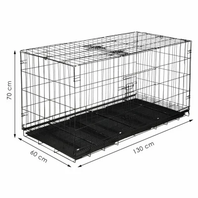 Klec pro psa 130x60x70 cm, kovová SPRINGOS PA1017