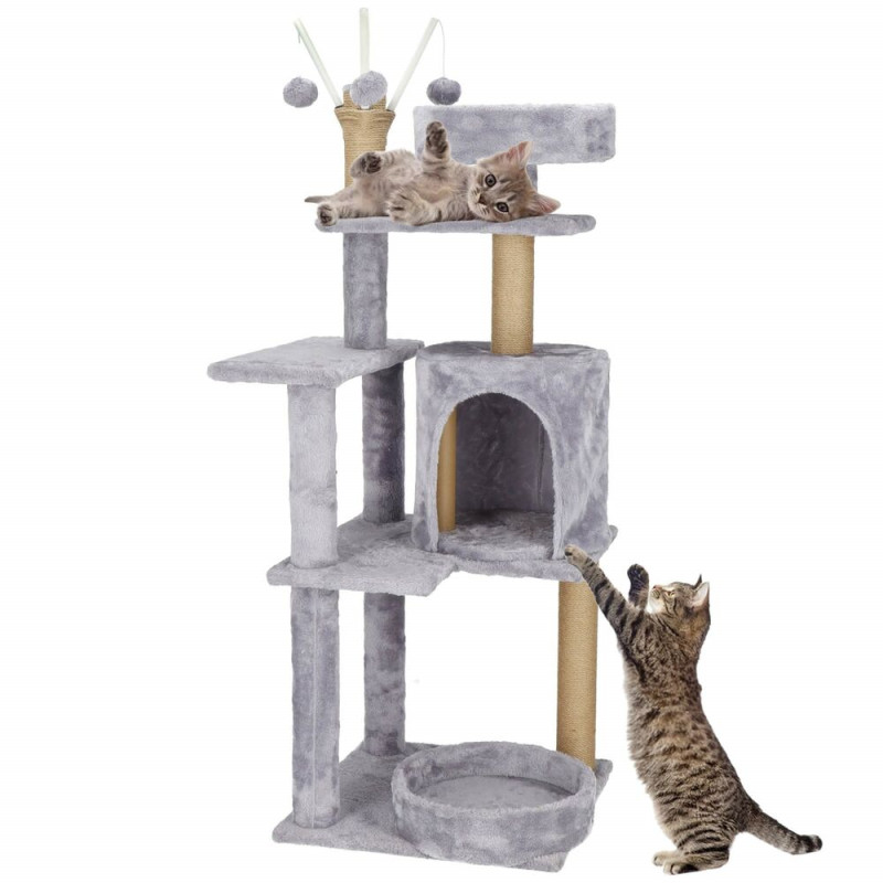 Škrabadlo pro kočky - Domeček s odpočívadly 5 pater 127 cm SPRINGOS PA1048 Škrabadlo pro kočky - Domeček s odpočívadly 5 pater 127 cm SPRINGOS PA1048