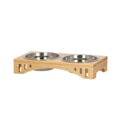 Sada nerezových misek se stojanem 2x14 cm pro psa  kočku SPRINGOS MINDY