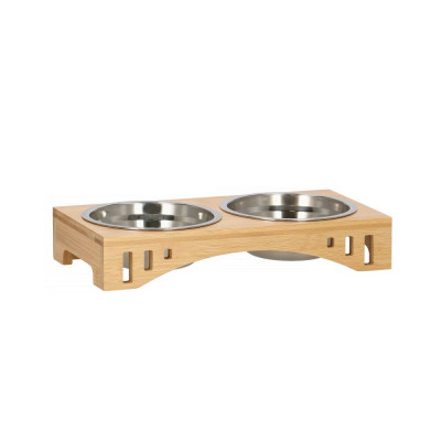 Sada nerezových misek se stojanem 2x14 cm pro psa  kočku SPRINGOS MINDY