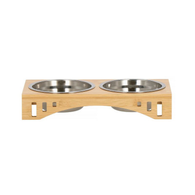 Sada nerezových misek se stojanem 2x14 cm pro psa  kočku SPRINGOS MINDY