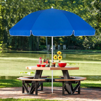 Zahradní slunečník 210 cm, modrý SPRINGOS CLASSIC BU0003