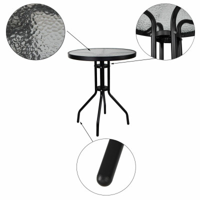 Zahradní stolek 60 cm SPRINGOS BISTRO černý