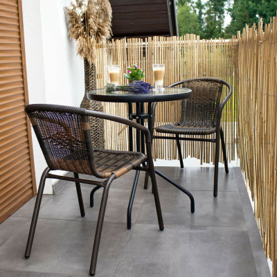 Zahradní stolek 60 cm SPRINGOS BISTRO černý