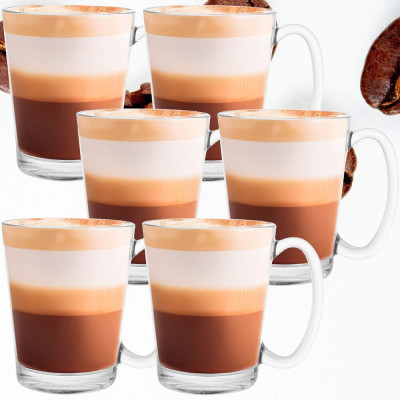 Sklenice na kávu 300 ml SPRINGOS ROZO sada 6 ks