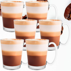 Sklenice na kávu 300 ml SPRINGOS ROZO sada 6 ks