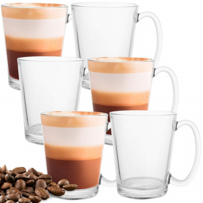 Sklenice na kávu 300 ml SPRINGOS ROZO sada 6 ks