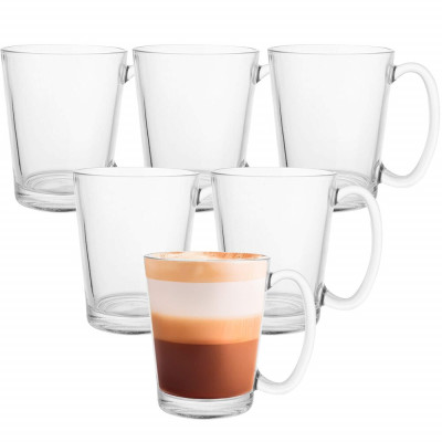 Sklenice na kávu 300 ml SPRINGOS ROZO sada 6 ks