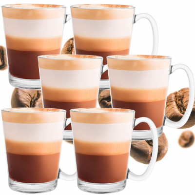 Sklenice na kávu 300 ml SPRINGOS ROZO sada 6 ks